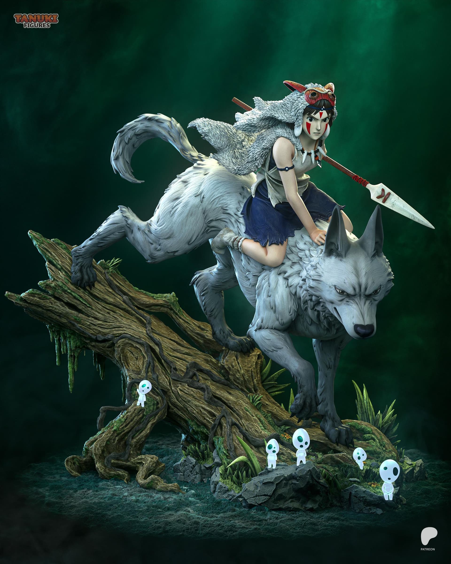 San Princesa Mononoke con lobo