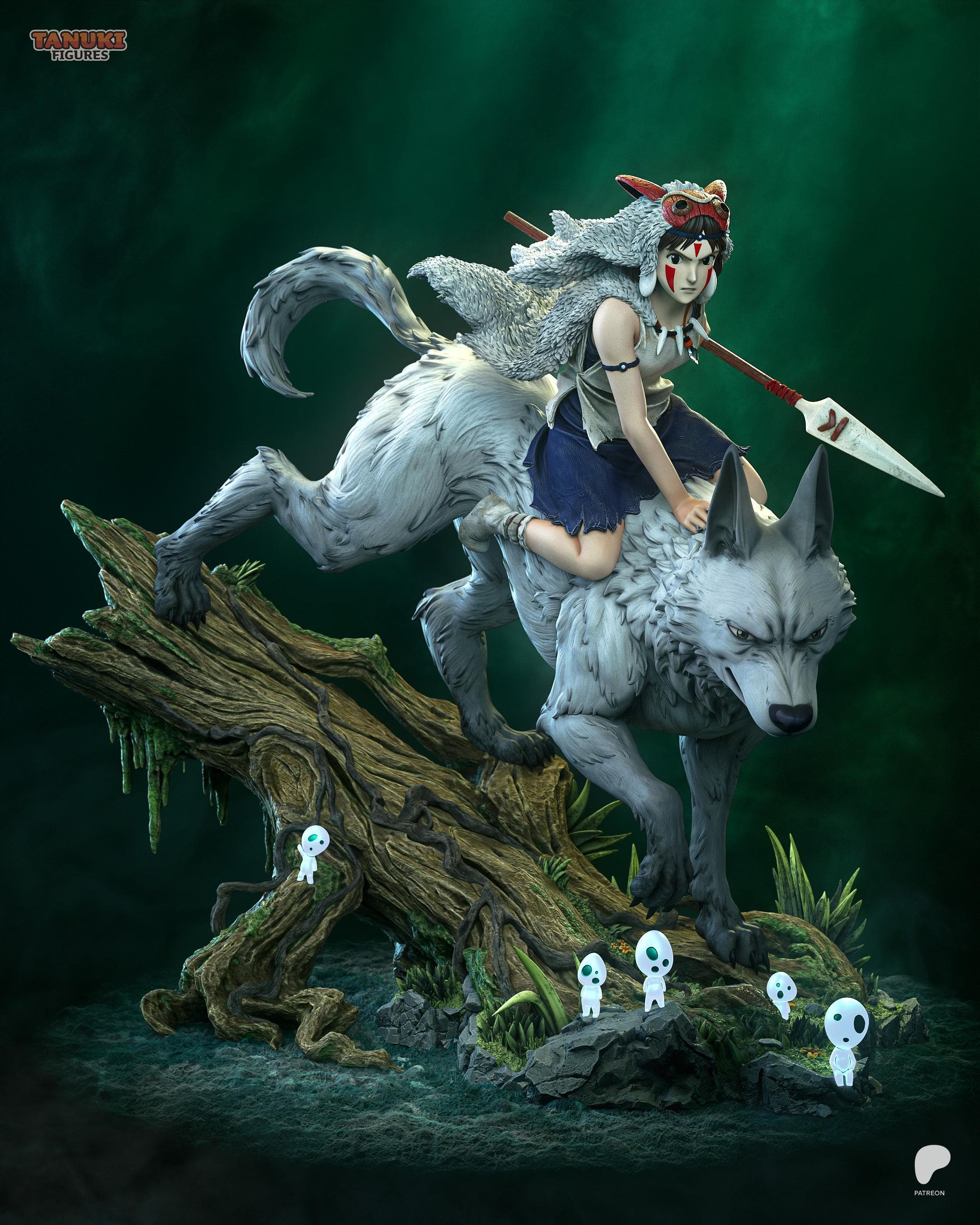 San Princesa Mononoke con lobo