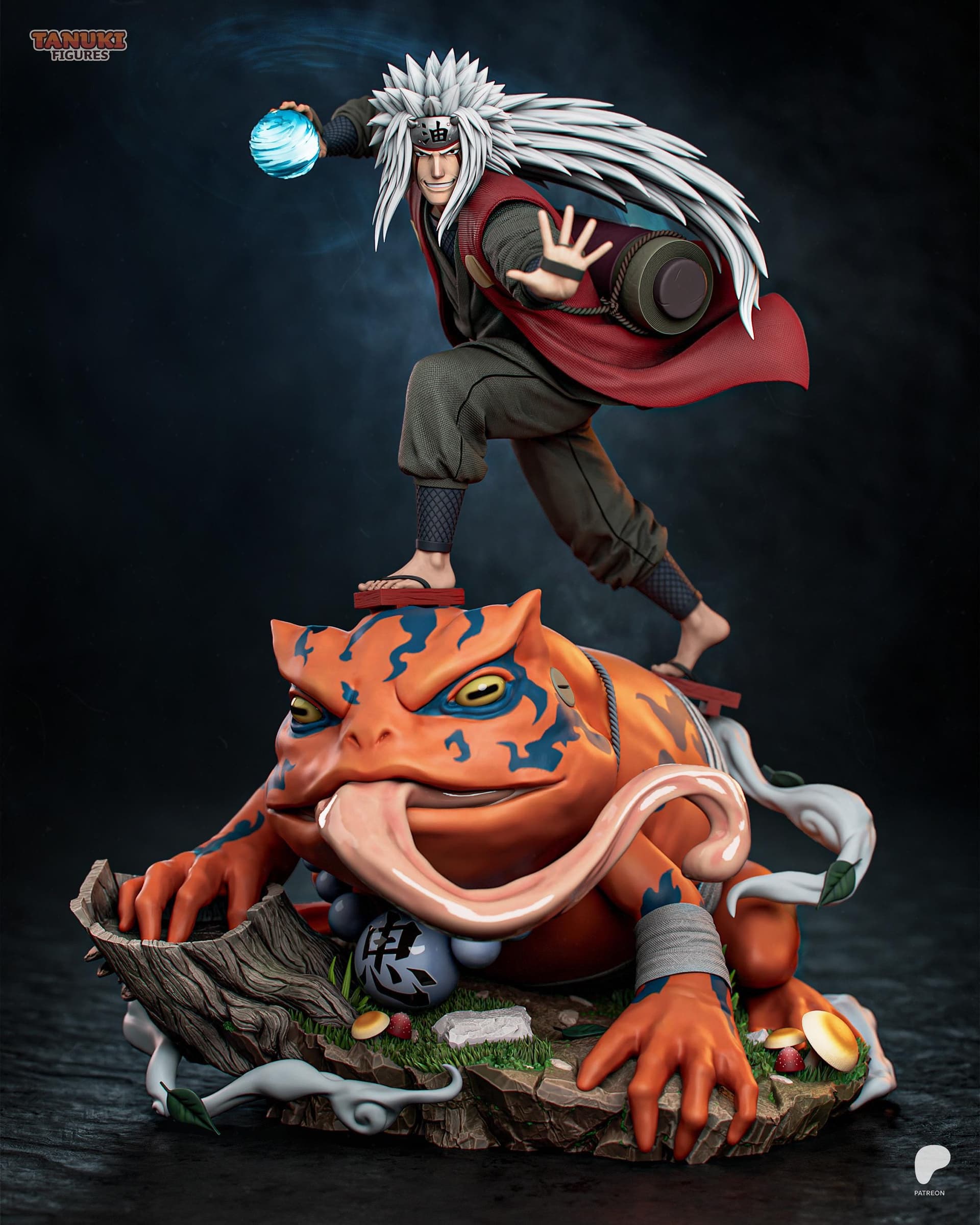 Jiraiya Naruto con Gamabunta