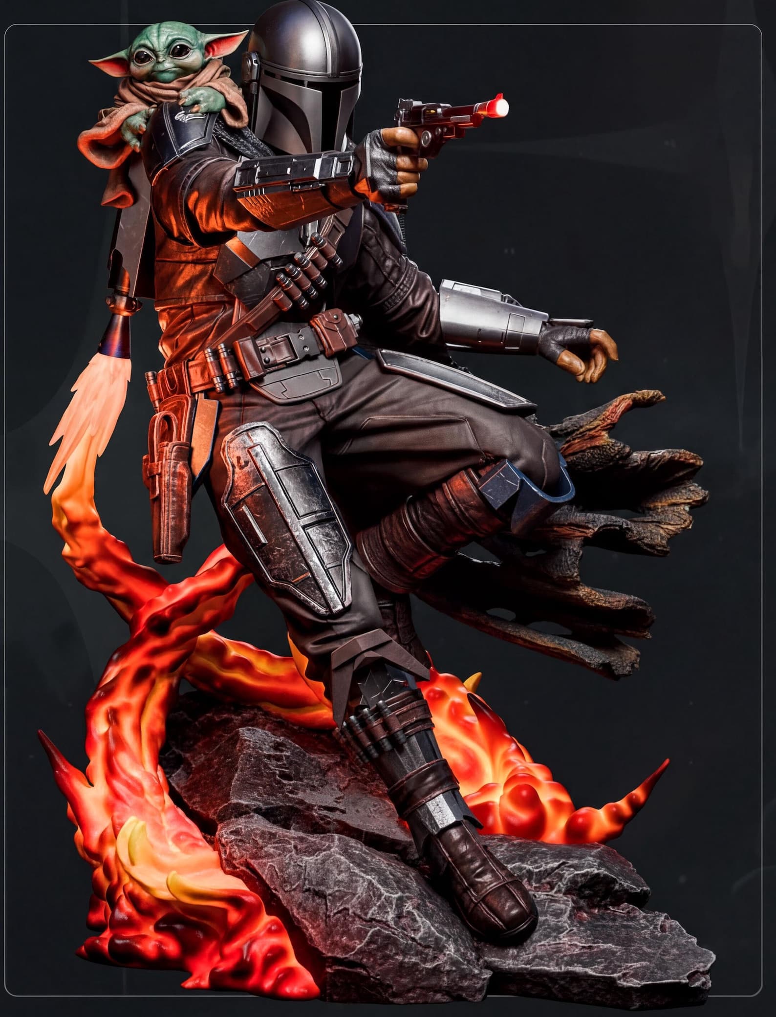 Figura Mandaloriano y Grogu
